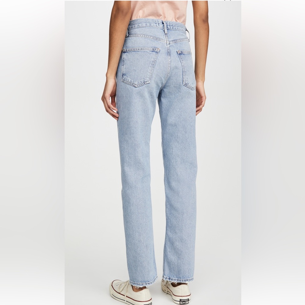 Lana Agolde Mid Rise Vintage Straight jeans. Color: Riptide EUC